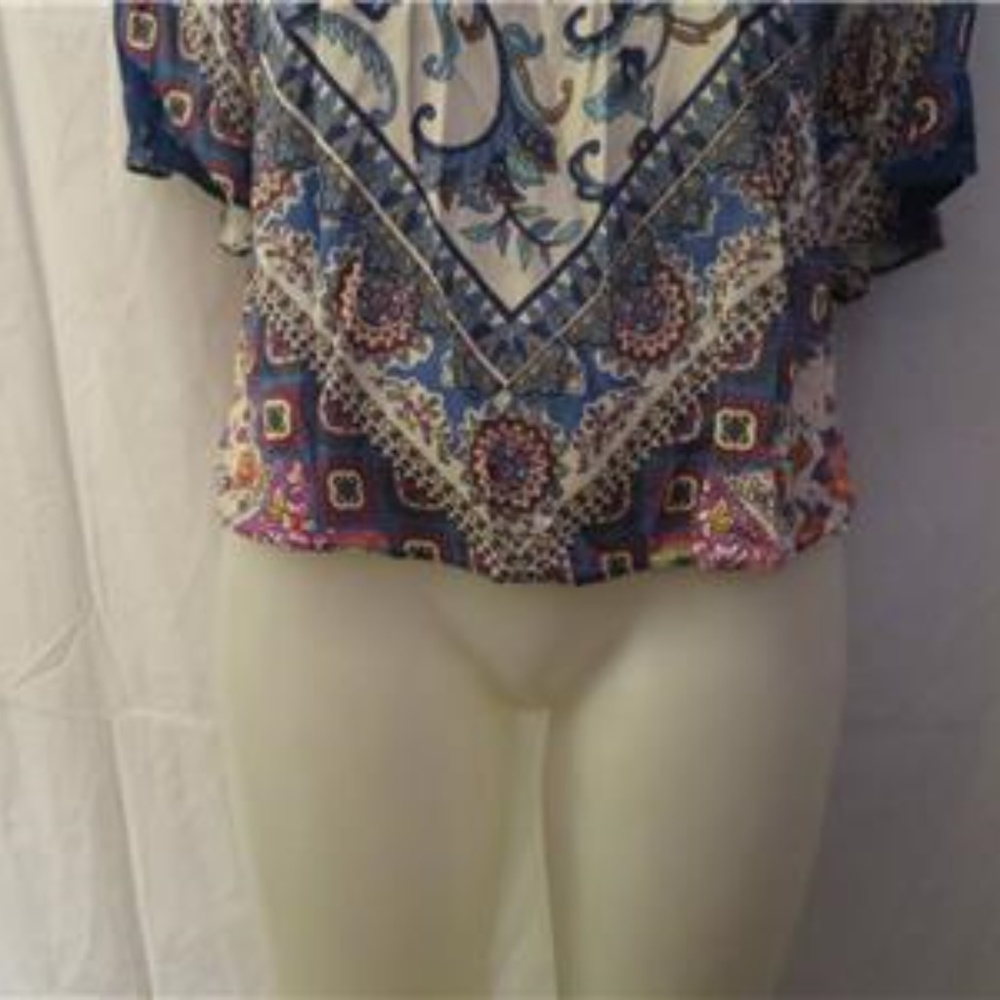 Hale Bob Hippie Boho Multi-Color Top Size X-Small - image 5